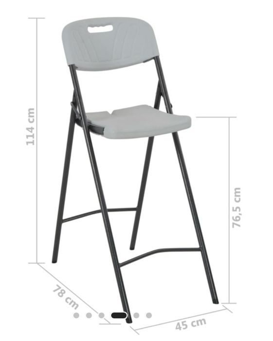 Set mobilier bar pliabil – 2 scaune + masă, înălțime bar