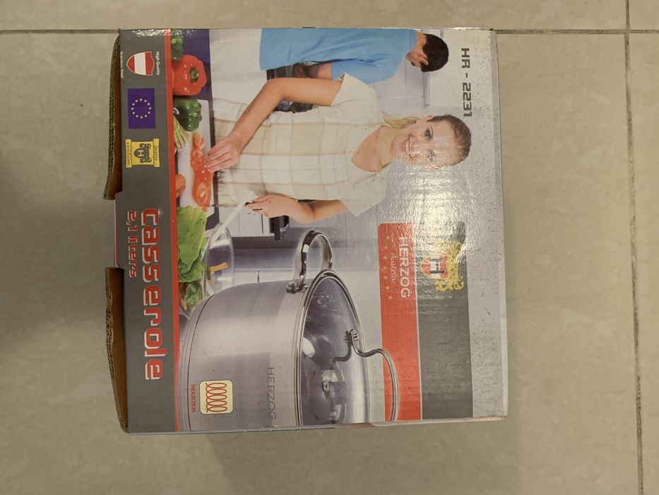 Oala inox 7,5l si 2,5L, capac sticla