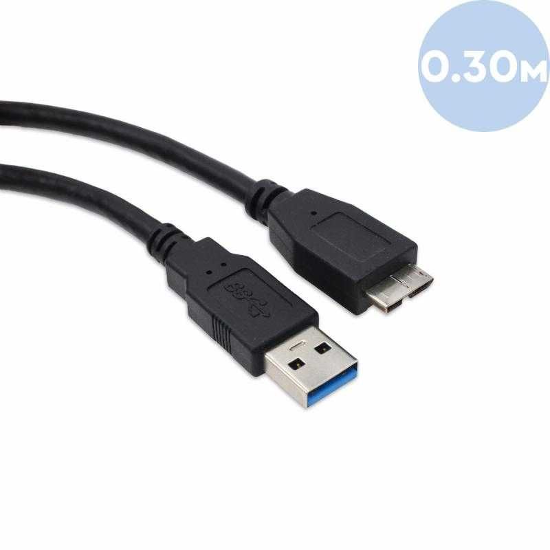 Кабель USB3.0 AM -MicroUSB BM-10pin, 0.3м, под HDD новый в упаковке.