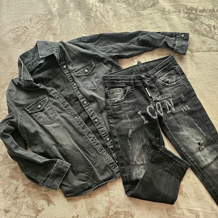 Черни Дънки Риза 110 116см