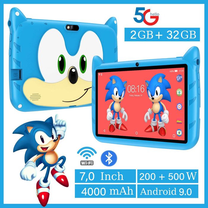Tableta Educationala pentru Copii,7 Inch,Sonic,2 GB RAM, 32GB ROM