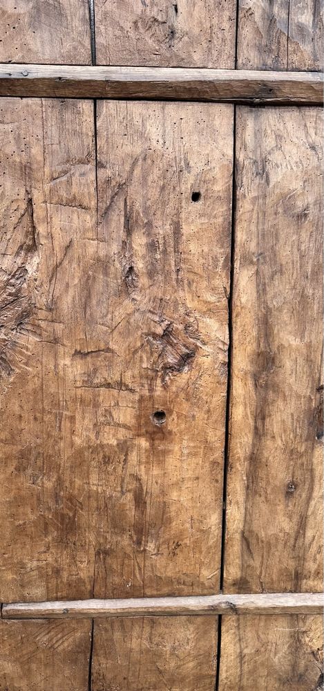 Usa taraneasca dubla lemn veche patina deosebita