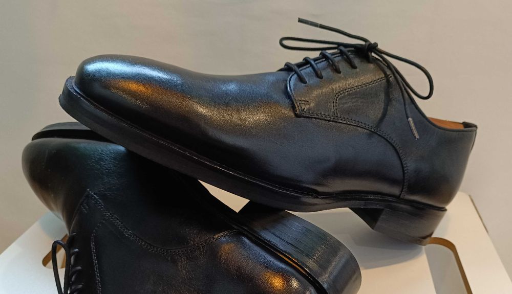 Pantofi derby 45 plain toe Walk London piele naturala moale