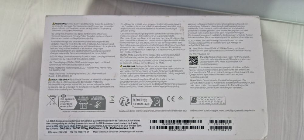 Meta Quest 3 sigilat