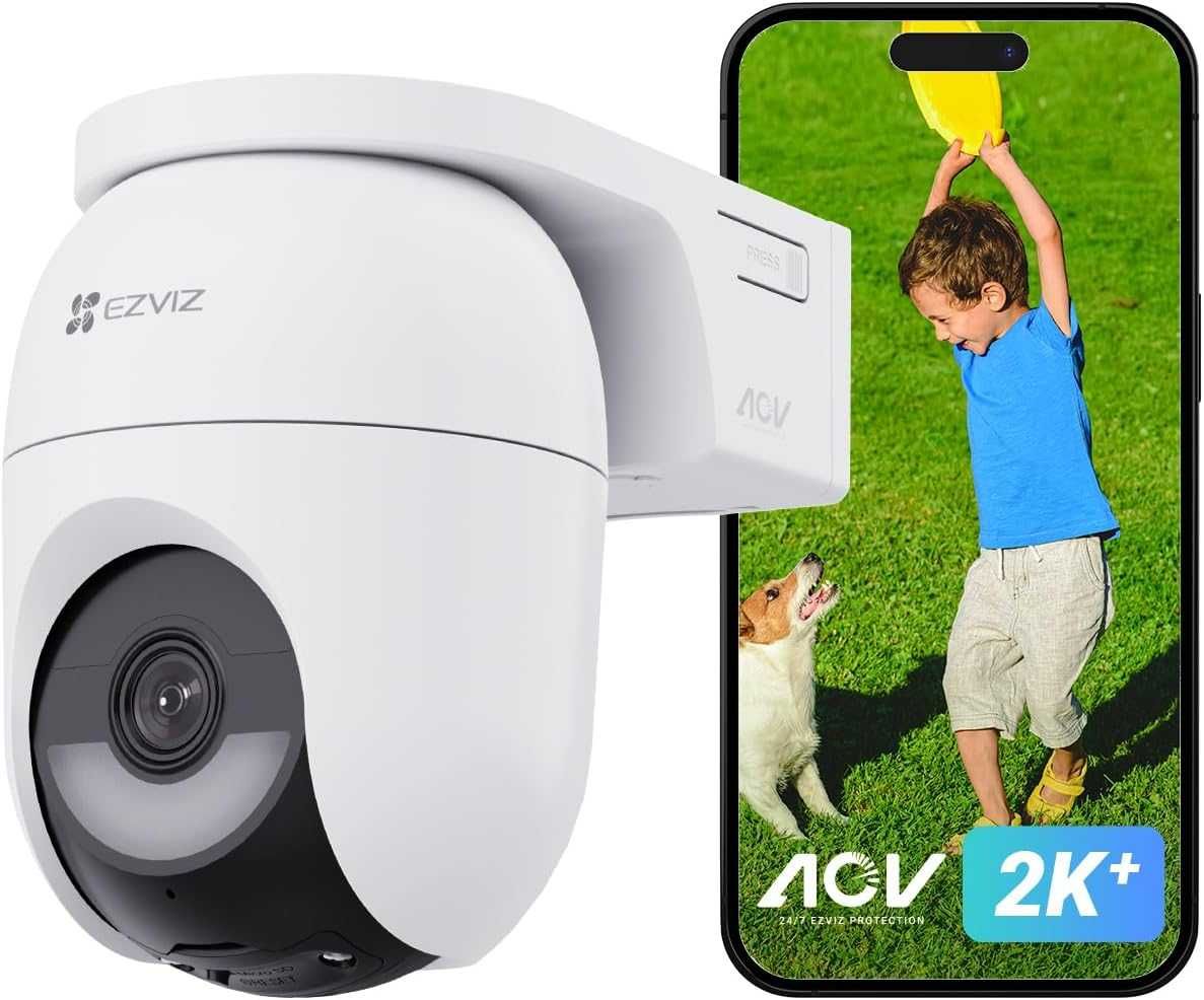 Нова CB8 Lite 4MP Камера със Соларен Панел, AOV, 24/7 Запис, Без Такси