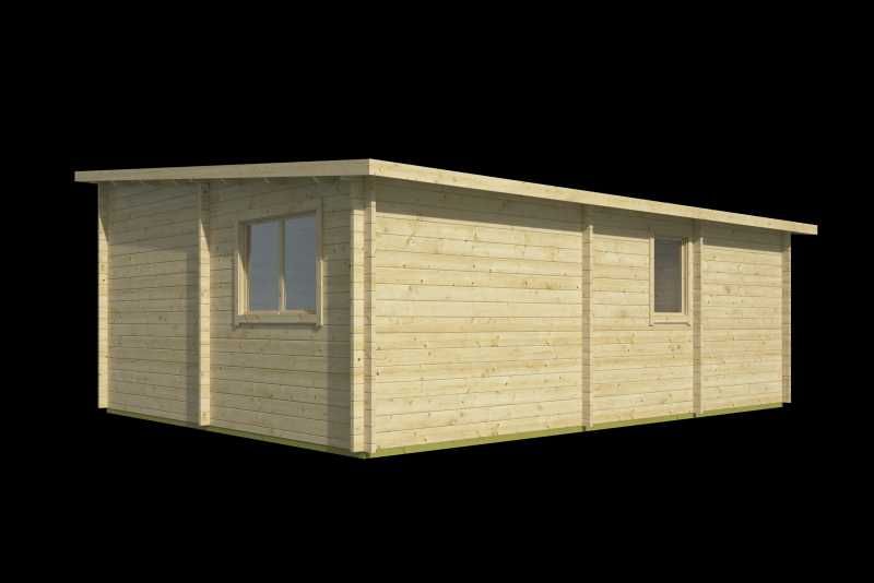 Casuta modulara din lemn "MODERNA", pereti 44mm, suprafata 34,9mp