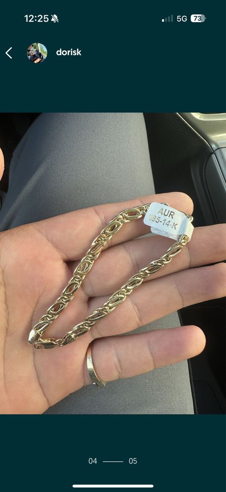 Bratara barbateasca aur 14 kt