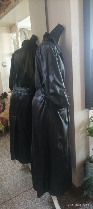 КЛАСИЧЕСКИ КОЖЕН ТРЕНЧ-КОУТ- висококачествена естествена кожа, 40 р-р