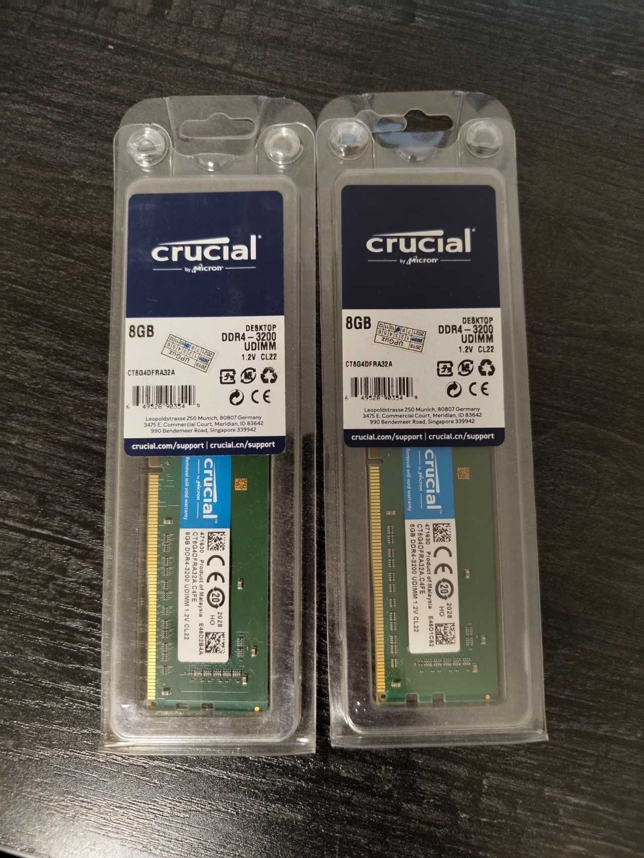 Продам ОЗУ Crucial DDR4 3200mhz 2x8gb