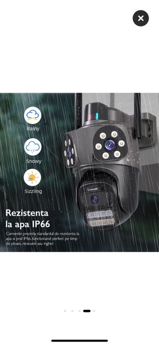 camera exterior tripla Loofsafe, 12 mp, wi fi, detectie miscare