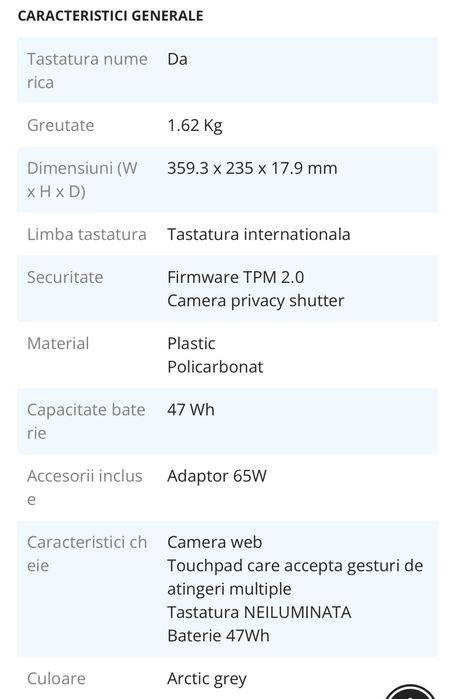 Laptop Lenovo IdeaPad 3 15ARE05