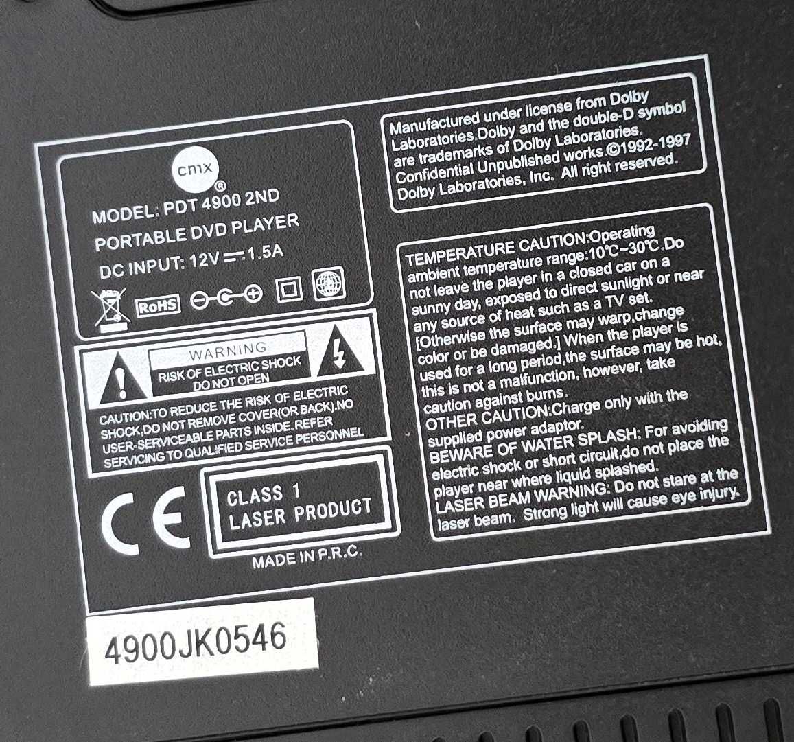 Dvd player portabil Cmx PDT 4900 - 9 inch
