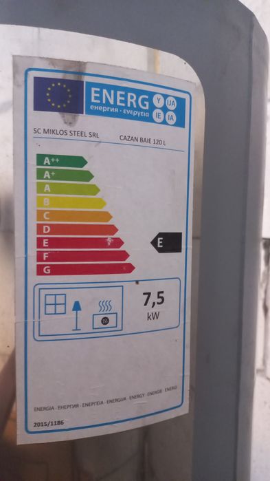 Boiler de baie pe lemne cu focar, inox, 120 l, din tabla de 2 mm,