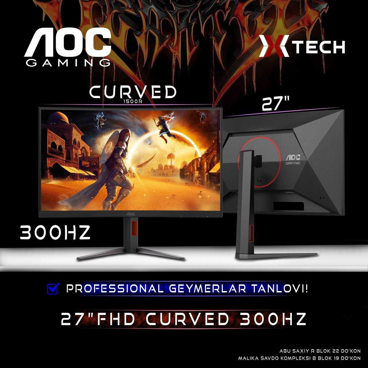 AOC Gaming Monitor  27" FHD Curved 300Hz  C27G4Z