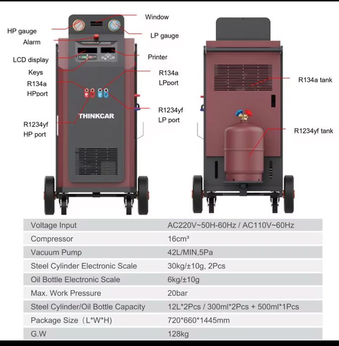 Statie incarcare freon auto dual r134/r1234yf Full Automat Noua