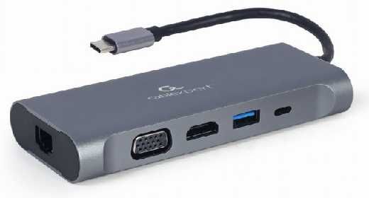 Конвертер Cablexpert USB Type-C 7-in-1 multi-port adapter (Hub3.0,