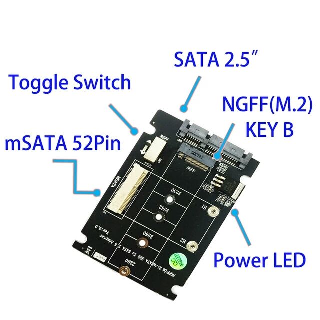 Продавам 4 адапторa за msata и ngff m.2 ssd дискове към sata изход