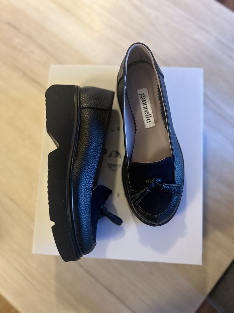 Pantofi/loafers 37/37,5 piele noi