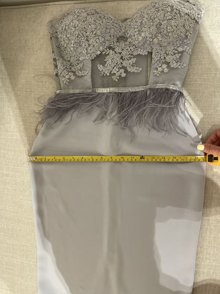 Rochie dantela si pena Ana Radu, Cristallini, Marquise, Nissa