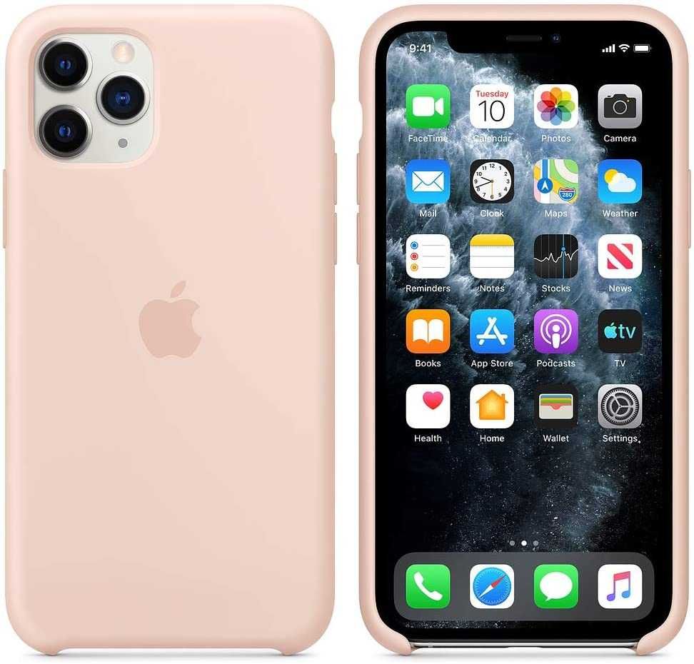 Husa iPhone 11 Pro Silicone Case Pink Sand, MWYM2ZM/A, originala Apple