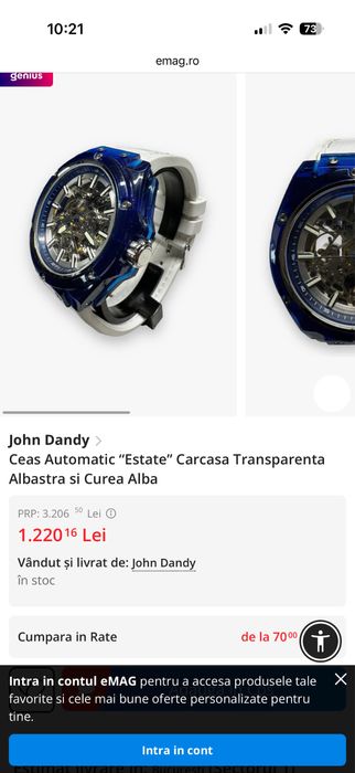 Ceas john Dandy skeletron automat