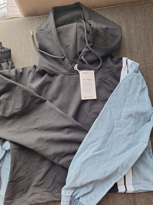 Нов комплект деним и памук размер С/М