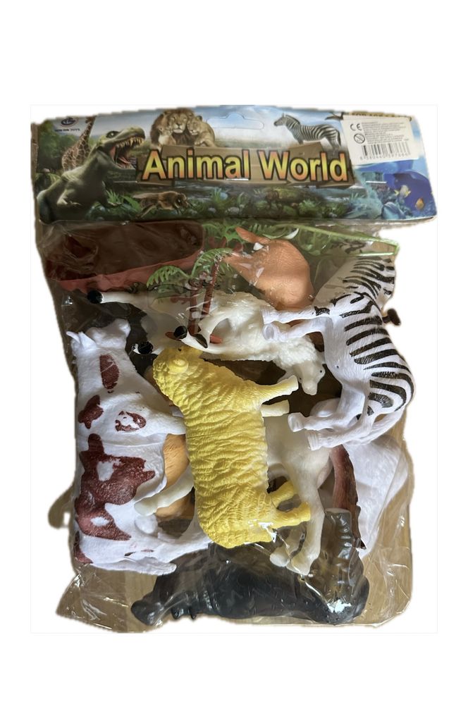 Set cu 10 Animale figurine cu piatra si frunze, NOU