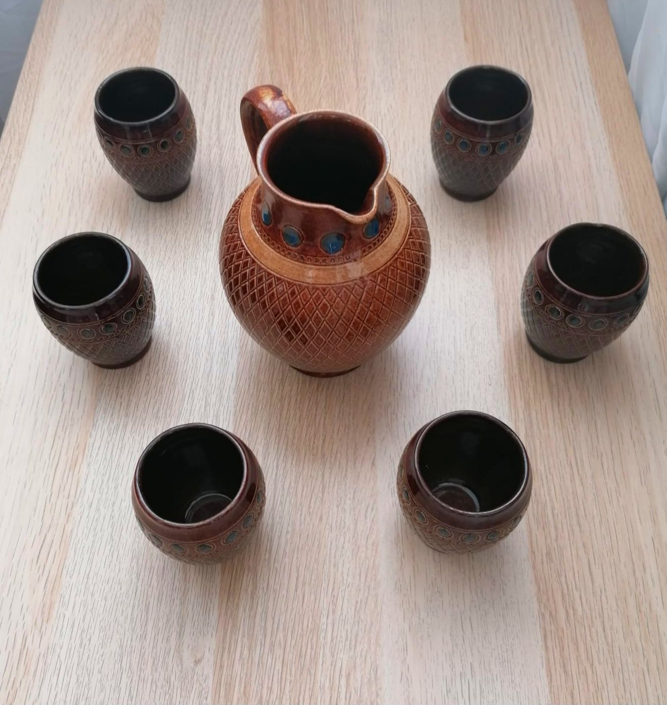 Carafa și pahare- set ceramica