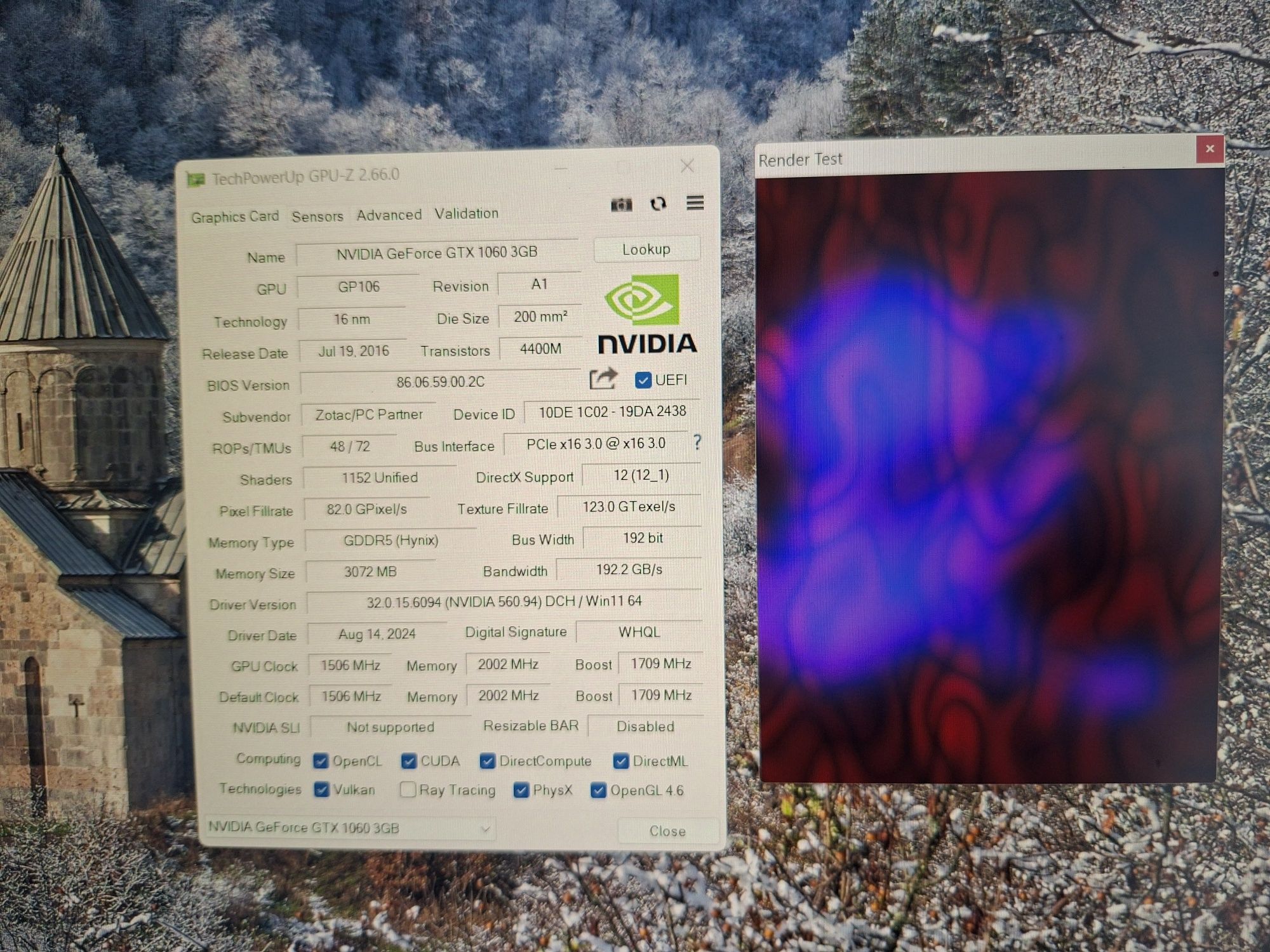 Видеокарта Zotac NVIDIA Geforce GTX 1060 3 GB