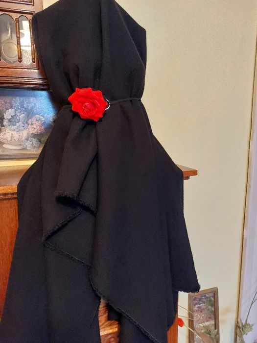 Cupon stofa negru intens  100% lana de inalta calitate