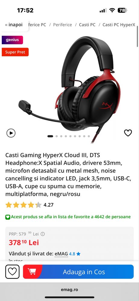 Casti HyperX Cloud 3