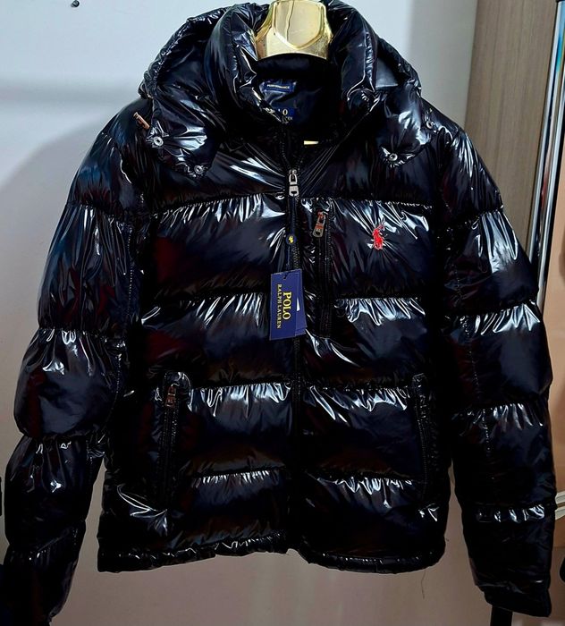 Geaca Polo R. Lauren negru lucios calitate premium garantata