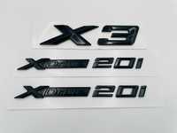 Set embleme compatibile BMW X3 x-drive 20i negru