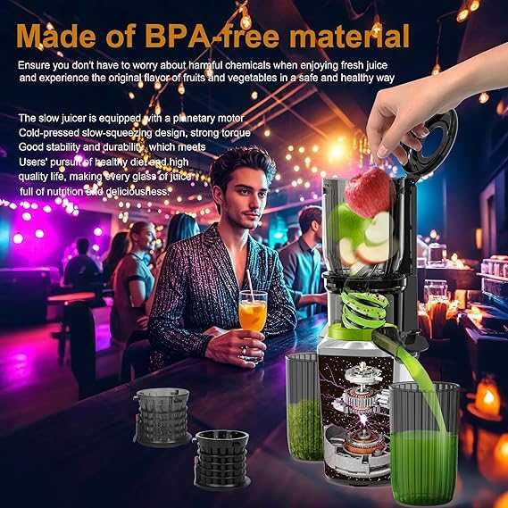 Storcator de fructe si legume Fyenkfar lent cu presare la rece sucuri