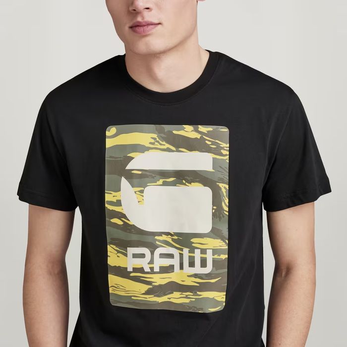Оригинална мъжка тениска G-Star Raw Camo Box XXL нова черна 2XL
