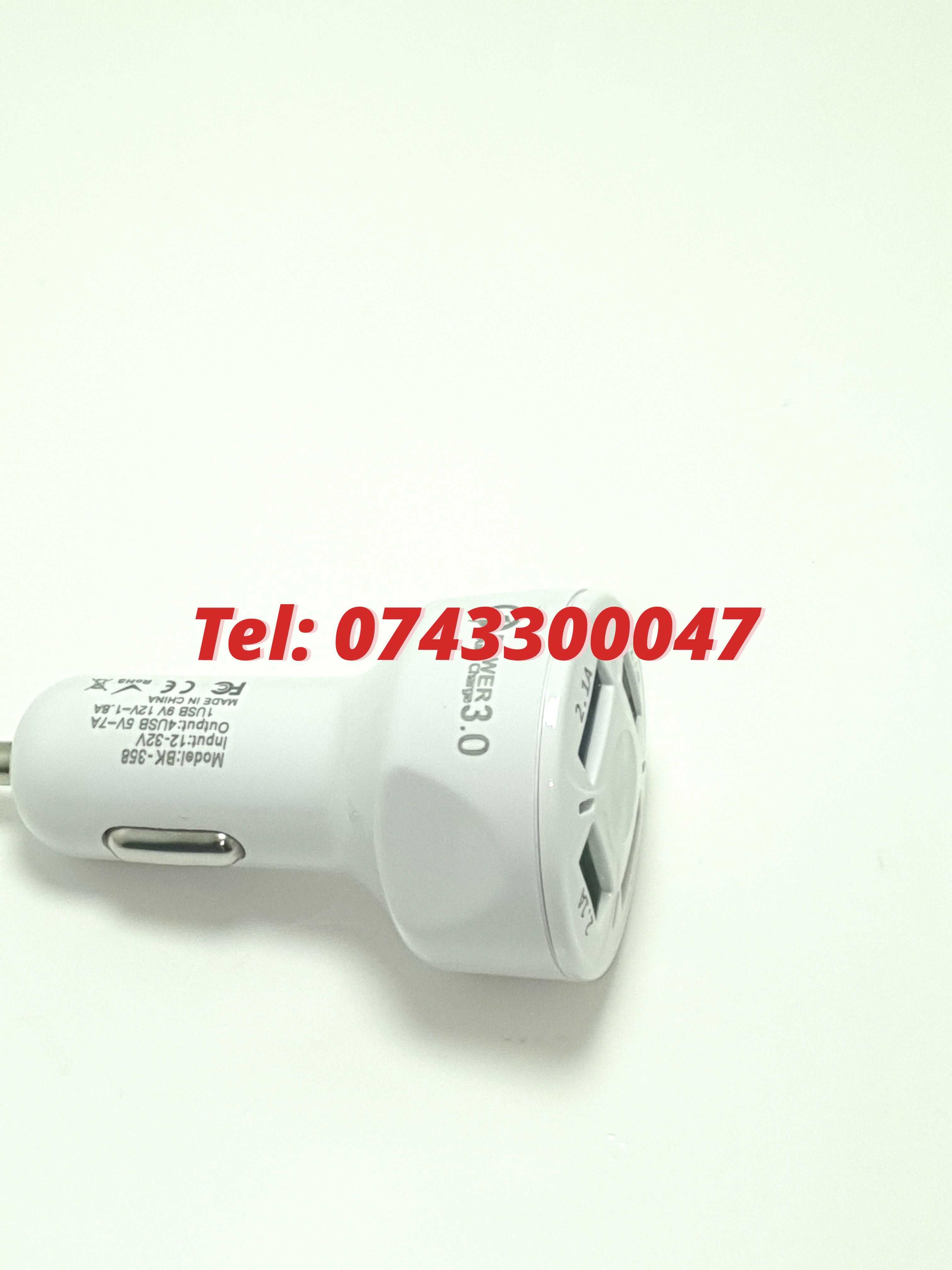 Incarcator Universal Masina Auto 4 Porturi Bricheta Usb Qc Fastcharge