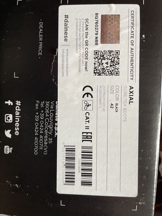 Ghete/Cizme Moto Noi 42 strada/circuit/pista Dainese Axial Gore-Tex