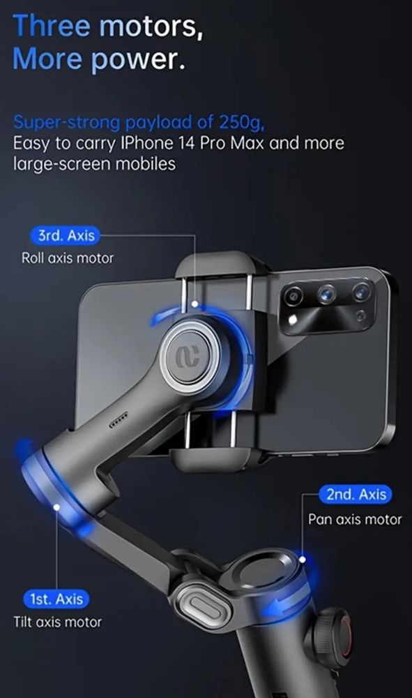 GIMBAL / Stabilizator portabi cu 3 axe pentru telefon