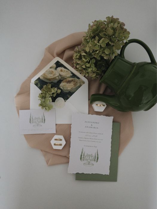 Invitatii de nunta realizate manual