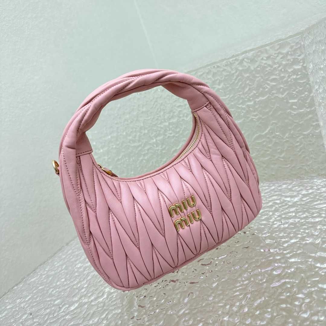 Geanta Miu Miu, Wander roz, 20 cm, tip Premium