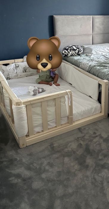 Pat montesorii lemn + saltea facuta la comanda