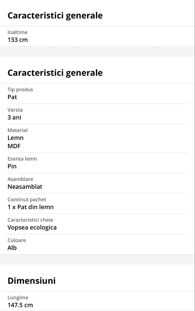 Pat casuta pentru copii, din lemn