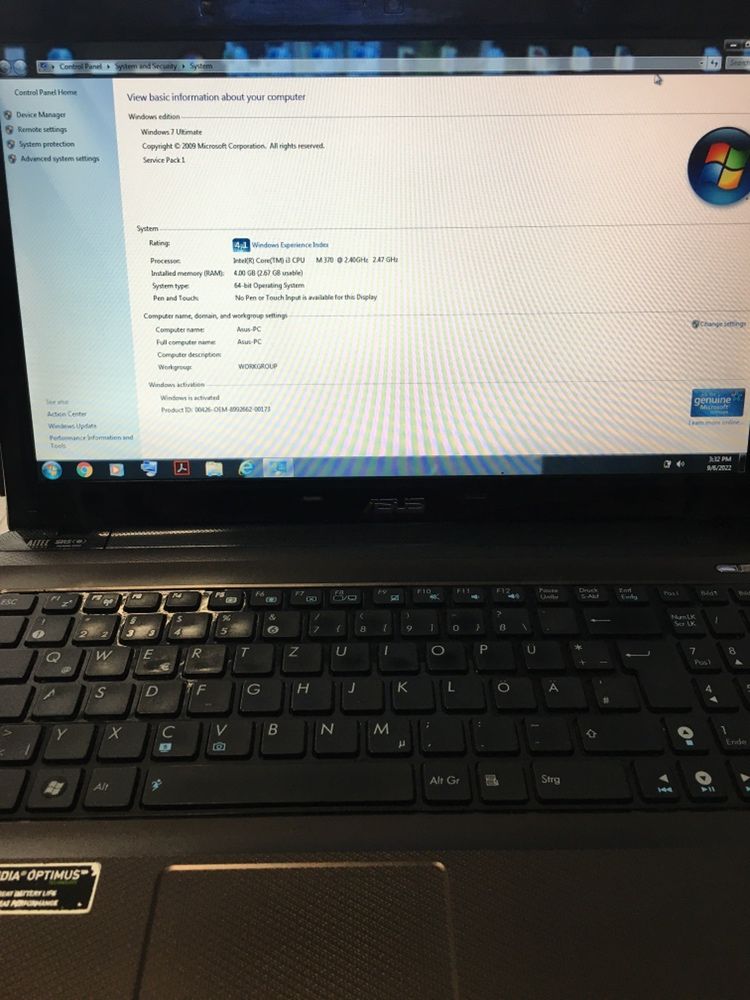 Asus K52J Proc.i3-2.47GHz,Nvidia Geforce310/1GB