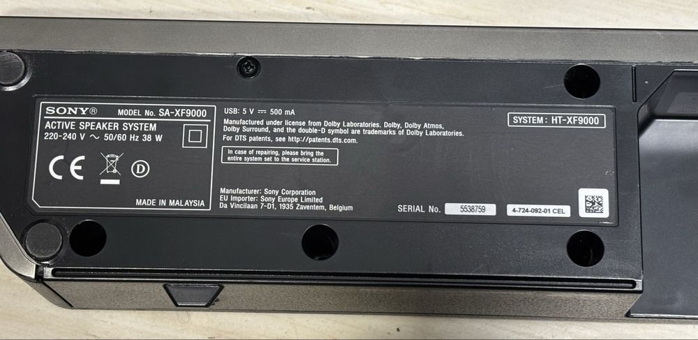 MDM vinde: Soundbar Sony HT-FX9000, 2.1, Negru.