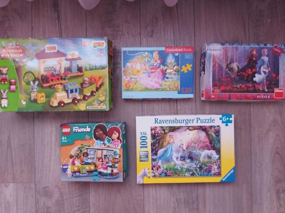 Лего Duplo, лего Friends и 3 броя пъзели за момичета