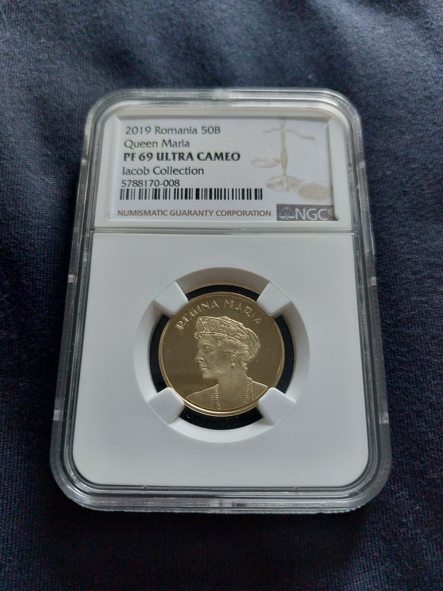 Moneda BNR proof gradata regina Maria