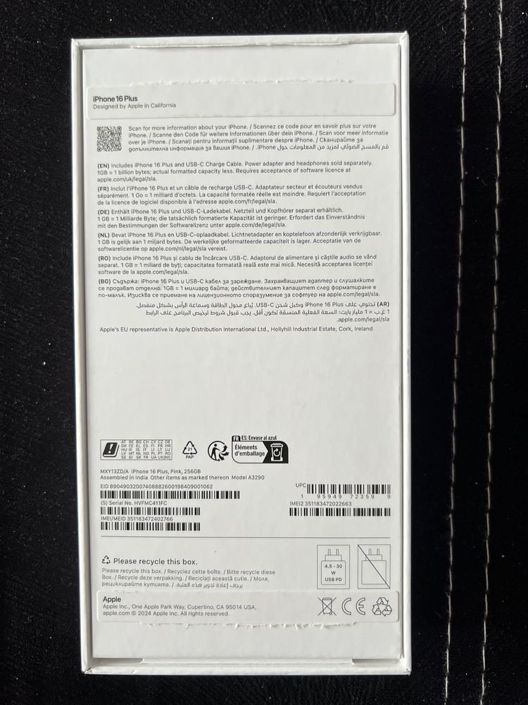 Apple iphone 16 plus 256bg