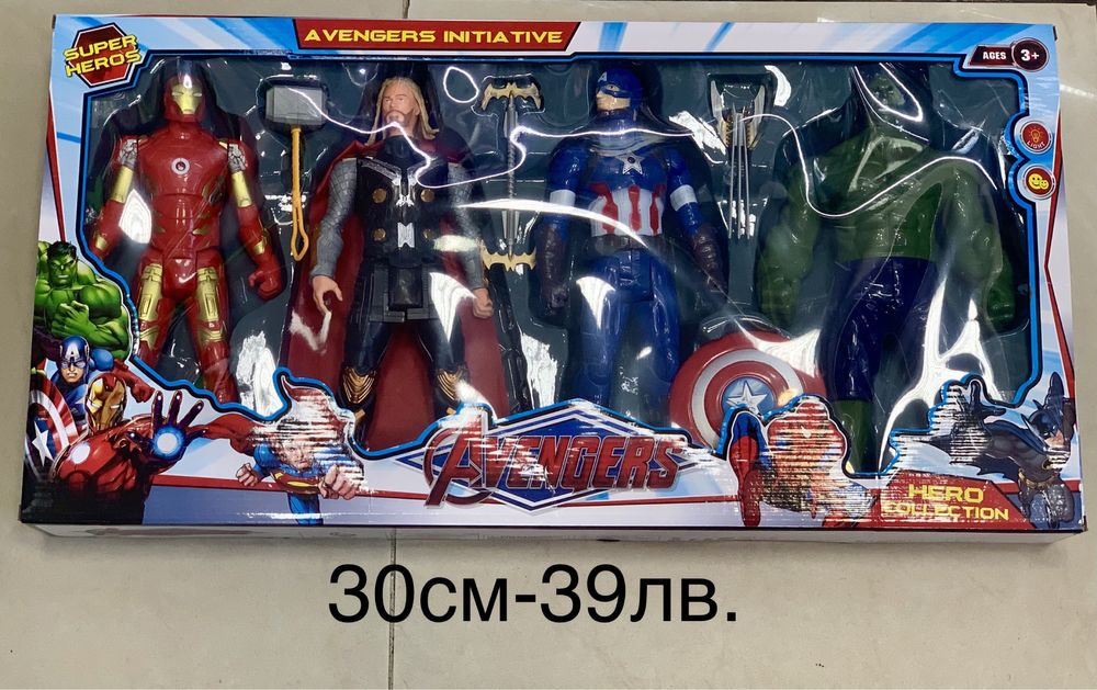 Фигури отмъстители-5бр. (Avengers) Спайдърмен,Железният човек,Хълк