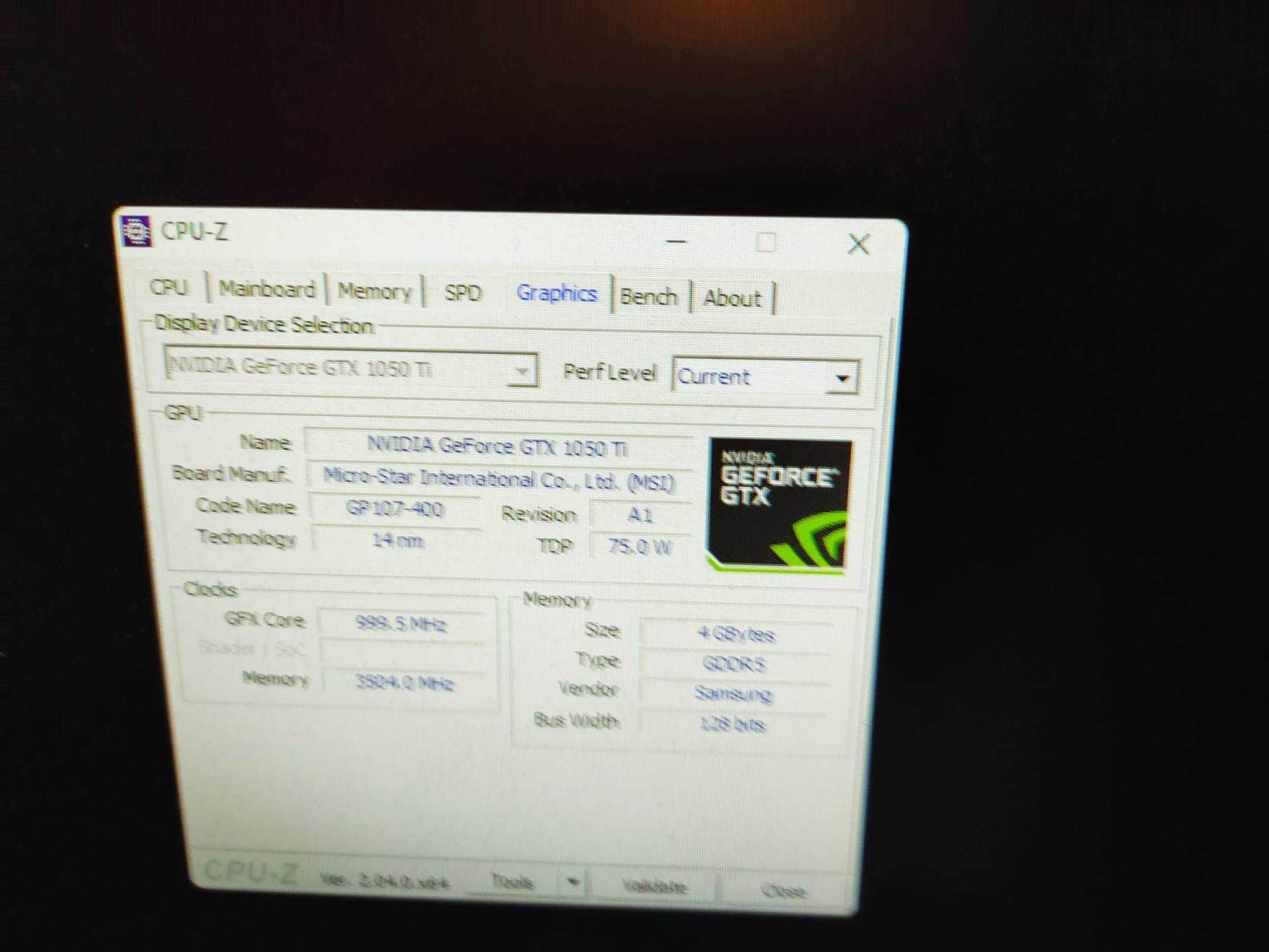 MSI GeForce GTX 1050 Ti  OC.4GB GDDR5 128-bit