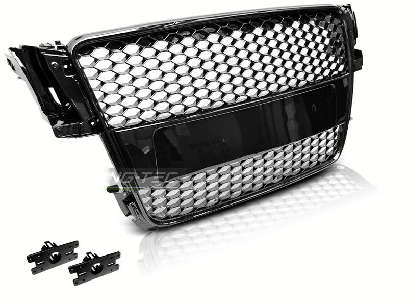Grila fagure RS look AUDI A5 (negru lucios) 2007-2011
